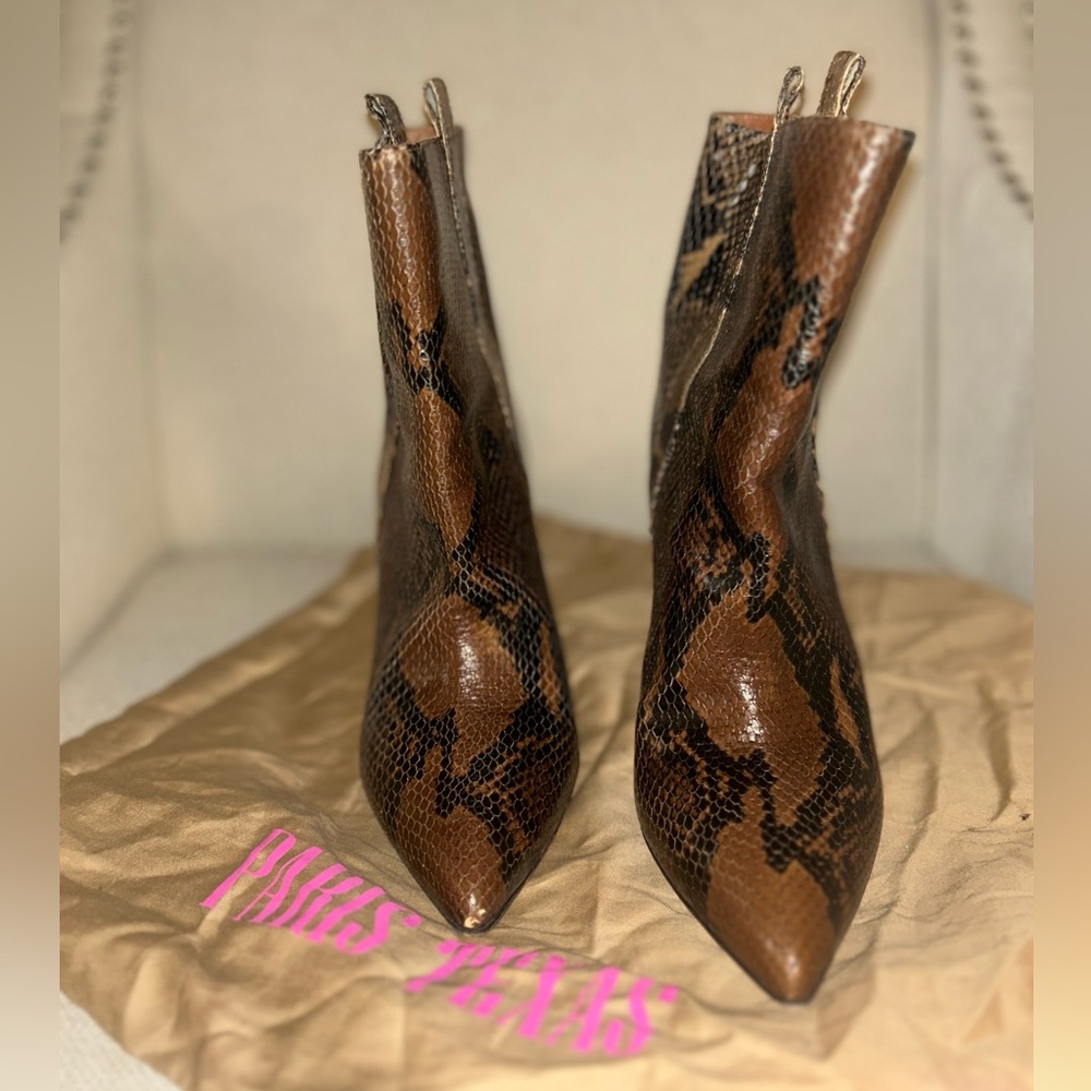 Paris Texas Python Pointed Toe Stiletto Ankle Boo… - image 2